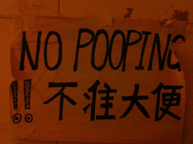 A typical toilet sign. I should make a book on Beijing toilet signs.