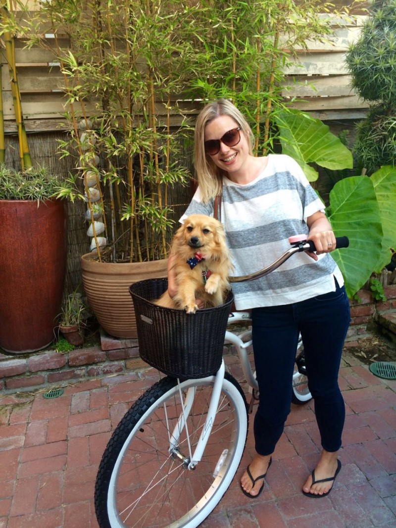 Dog and Beach Cruiser, Newport Beach