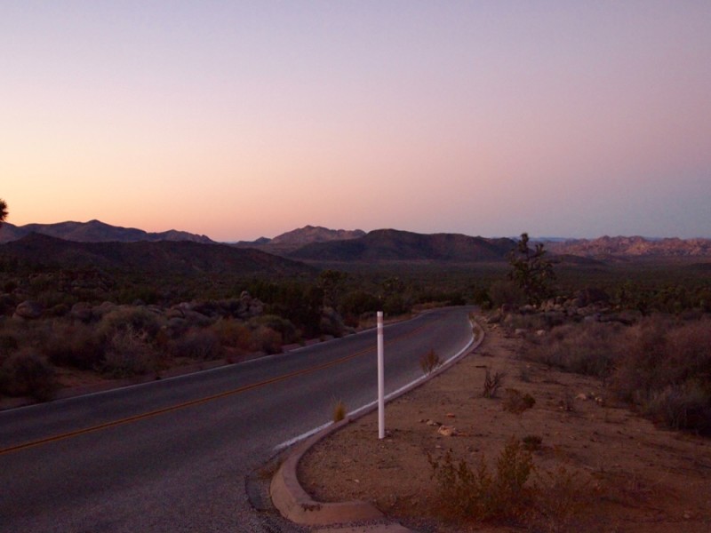 pink sky Joshua Tree National Park