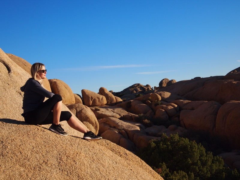 Resting on boulders Joshua Tree National Park