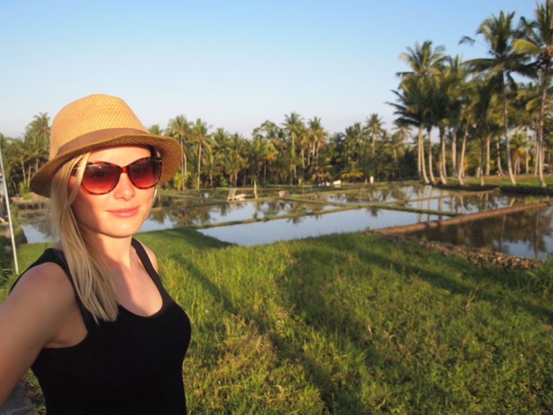 Bali with a baby rice fields