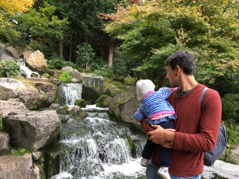 Hollan Park London with baby