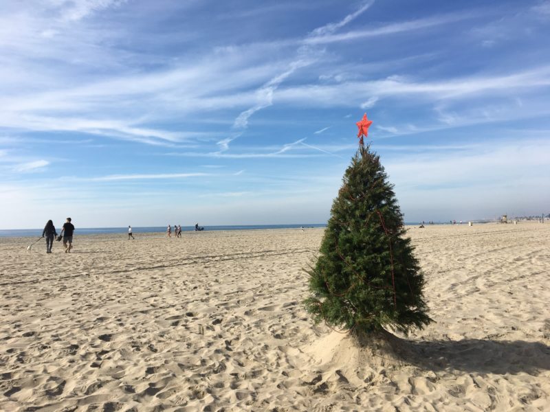 Christmas tree on the beach, Newport Beach California