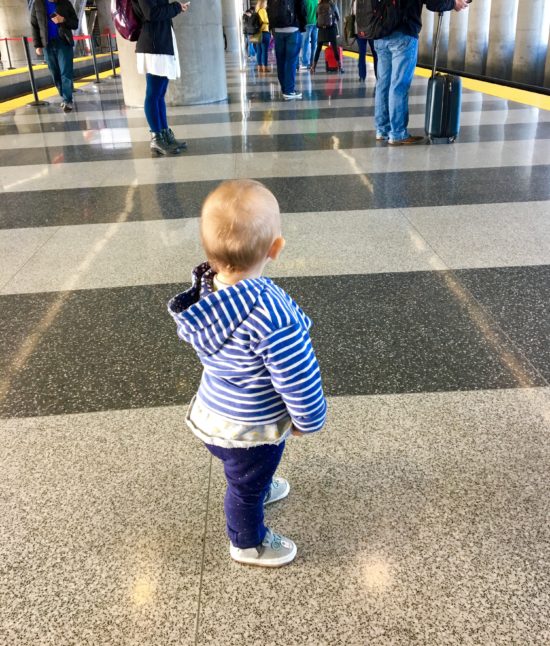 San Francisco Train Station with baby