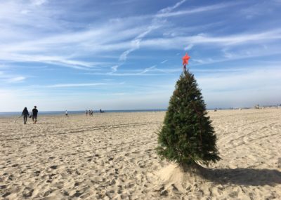 Christmas tree on the beach, Newport Beach California